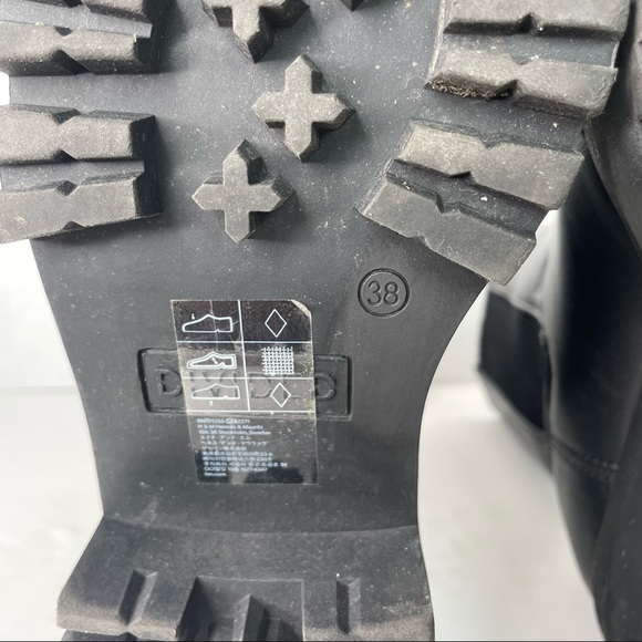 H&M Faux Leather High Profile Chelsea Boots Chunky Block Heel Y2K 90s Sz. 38 - Picture 13 of 13